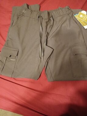 Healing Hands Blair Mid-Rise Drawstring Flare Leg Pant in Charcoal